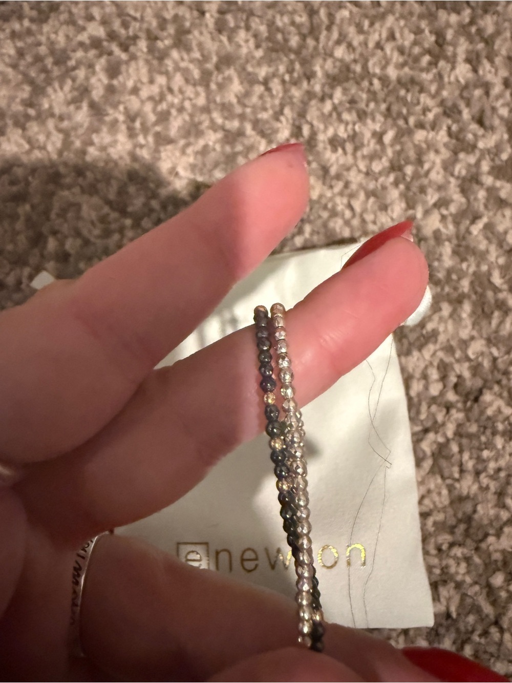 ENewton Gold and Gray Beaded Bracelet - Picture 2 of 2